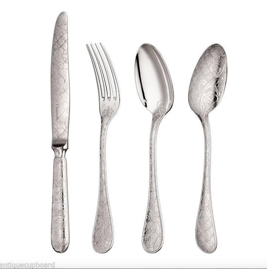 Jardin D'eden by Christofle sterling set,

Christofle French silver flatware has been crafted by master artisans since 1830.

The revolutionary style and character of Christofle dinnerware comes from collaborations with groundbreaking