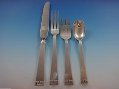 Chinese Key by Allan Adler Sterling Silver Flatware Set Hand-Wrought 24 Pcs