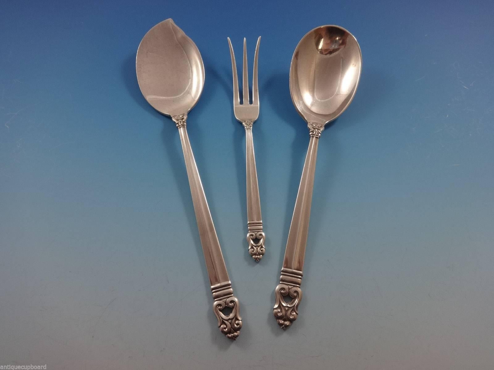 Royal Danish by International Sterling Silver Flatware Set 18 Service 161 Pieces In Excellent Condition In Big Bend, WI