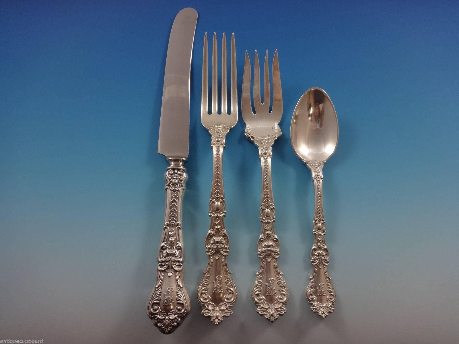 Henry II by Gorham Sterling Silver Dinner Flatware Set 18 Service 278 Pieces In Excellent Condition In Big Bend, WI