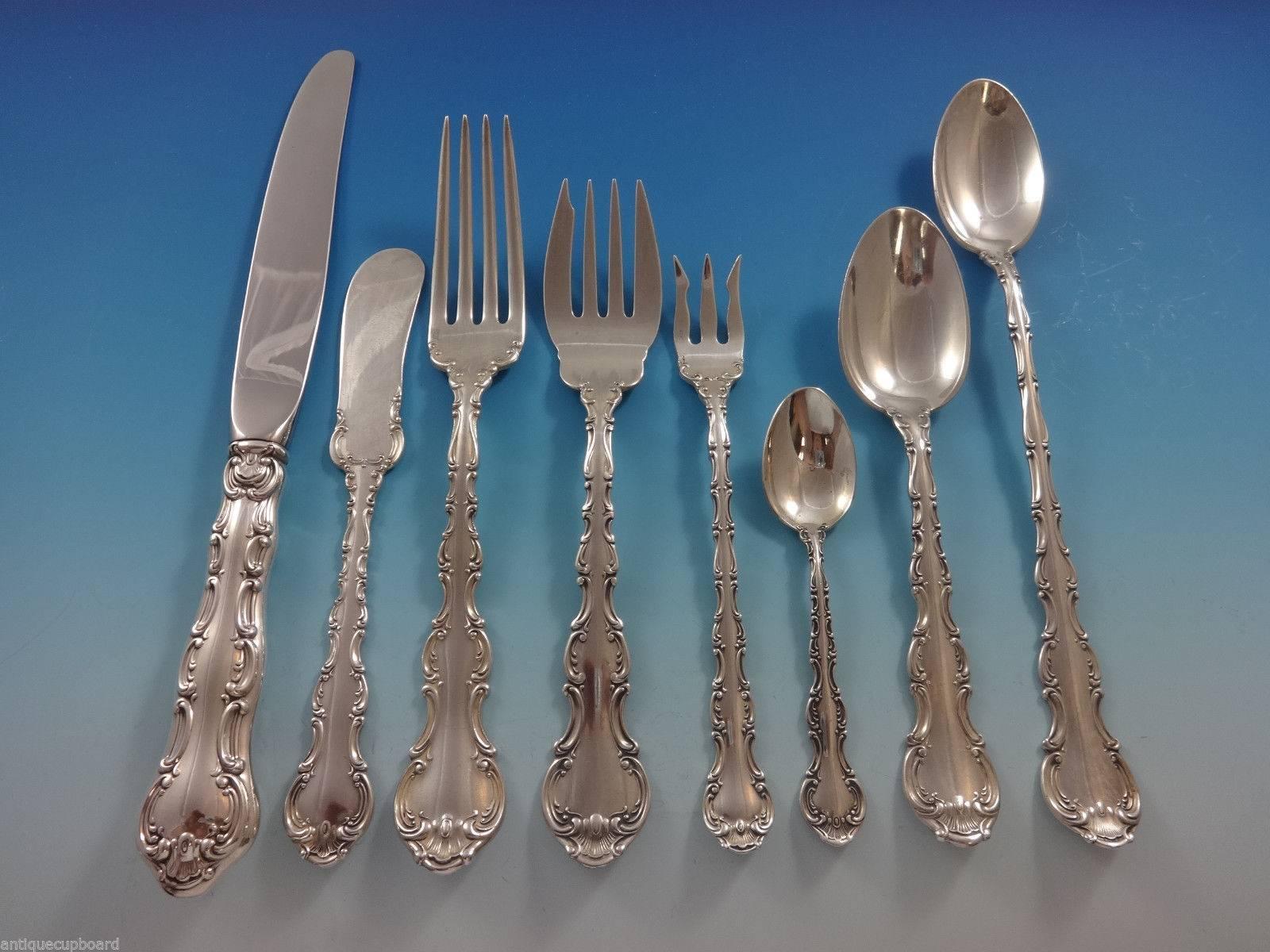 Strasbourg by Gorham Sterling Silver Flatware Set of 67 Pieces includes: 
8 Knives, 9