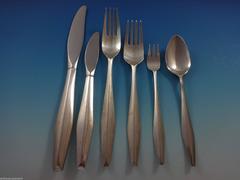 Diamond by Reed & Barton Sterling Silver Flatware Set Service 37 Pcs Gio Ponti