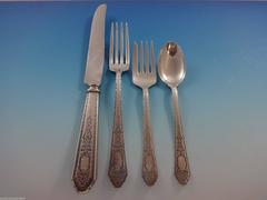 Mary II by Lunt Sterling Silver Flatware Set for Eight Service 38 Pcs Monogram B