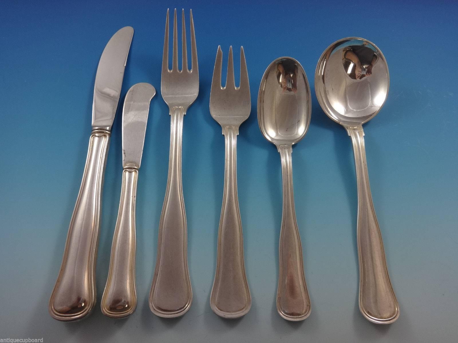 Old Danish by Cohr Danish sterling silver flatware set of 48 pieces. This pattern has a clean and simple Danish modern design! This set includes:

Eight knives, 7 7/8