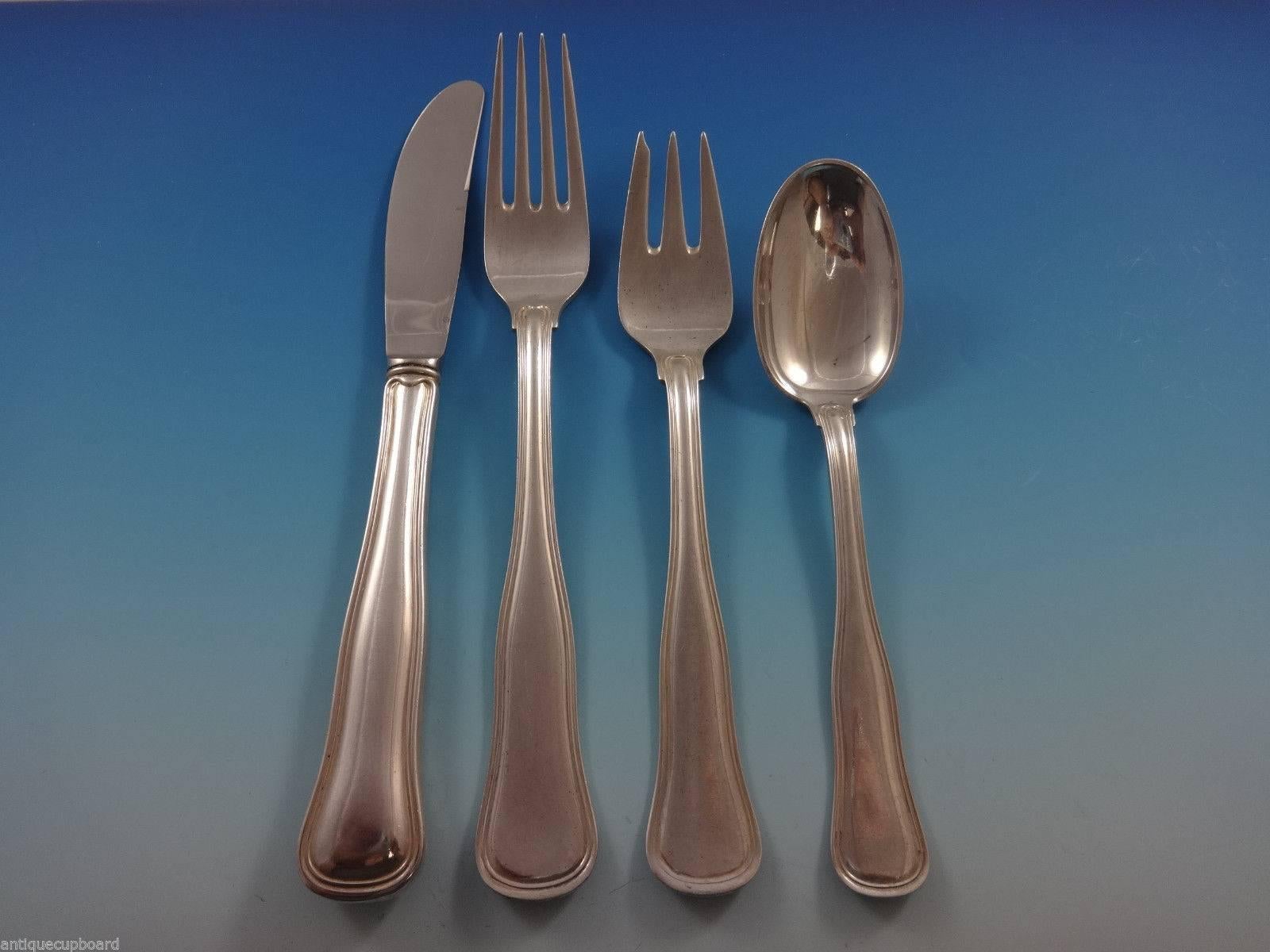 Scandinavian Modern Old Danish by Cohr Sterling Silver Flatware Set for Eight Service 48 Pieces