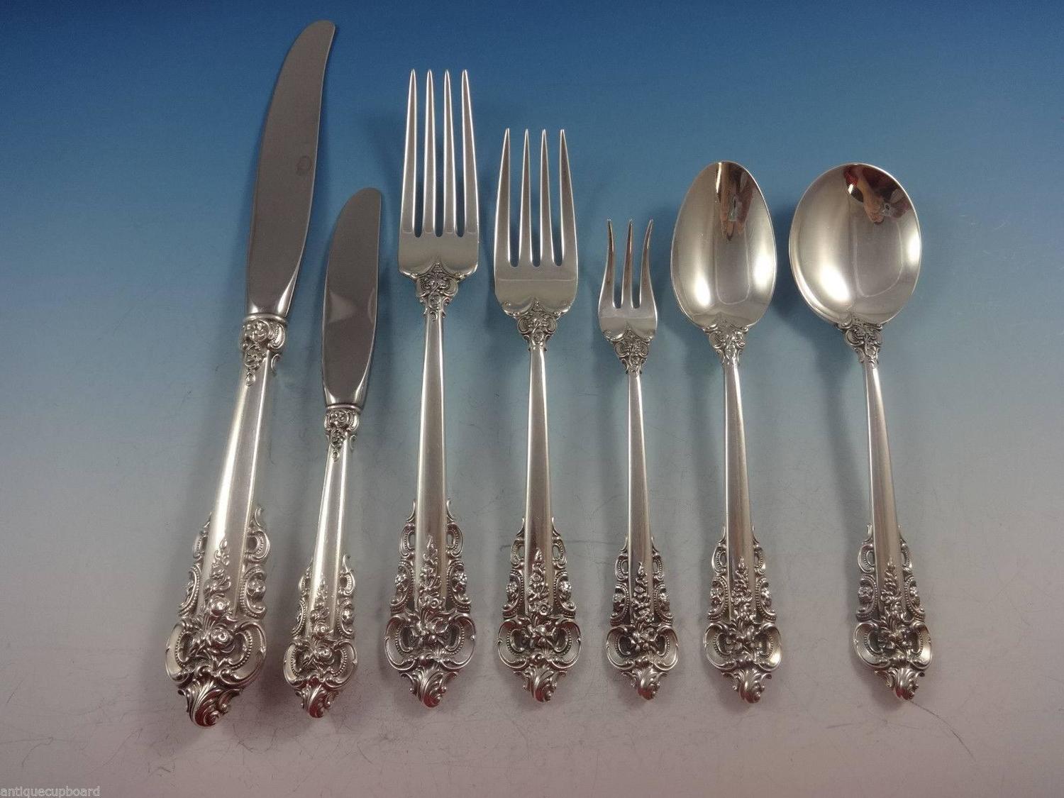 Grande Baroque by Wallace Sterling Silver Flatware Set for 12, 98