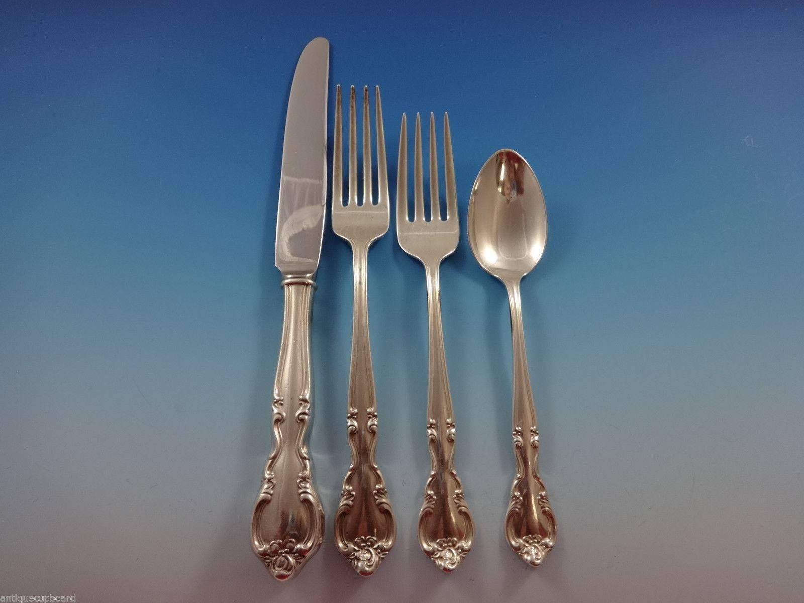 Beautiful American Classic by Easterling sterling silver flatware set - 53 pieces. This set includes: 12 knives, 8 7/8