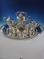 Paul Revere Towle Sterling Silber Tee-Set:: 7-teilig mit Kessel & Tablett Hohlware