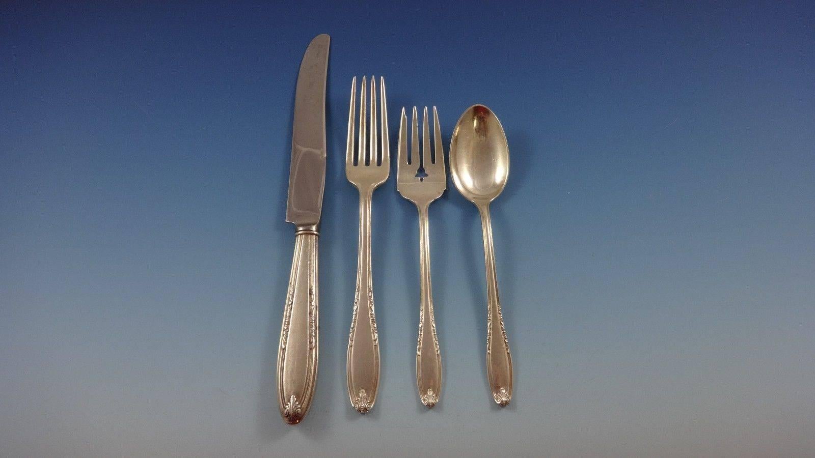 Servizio di posate in argento sterling Leonore by Manchester, set di 30 pezzi In condizioni ottime in vendita a Big Bend, WI