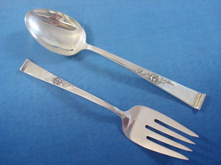 Sterling Silver Flatware Reed And Barton Classic Rose Salad Fork 