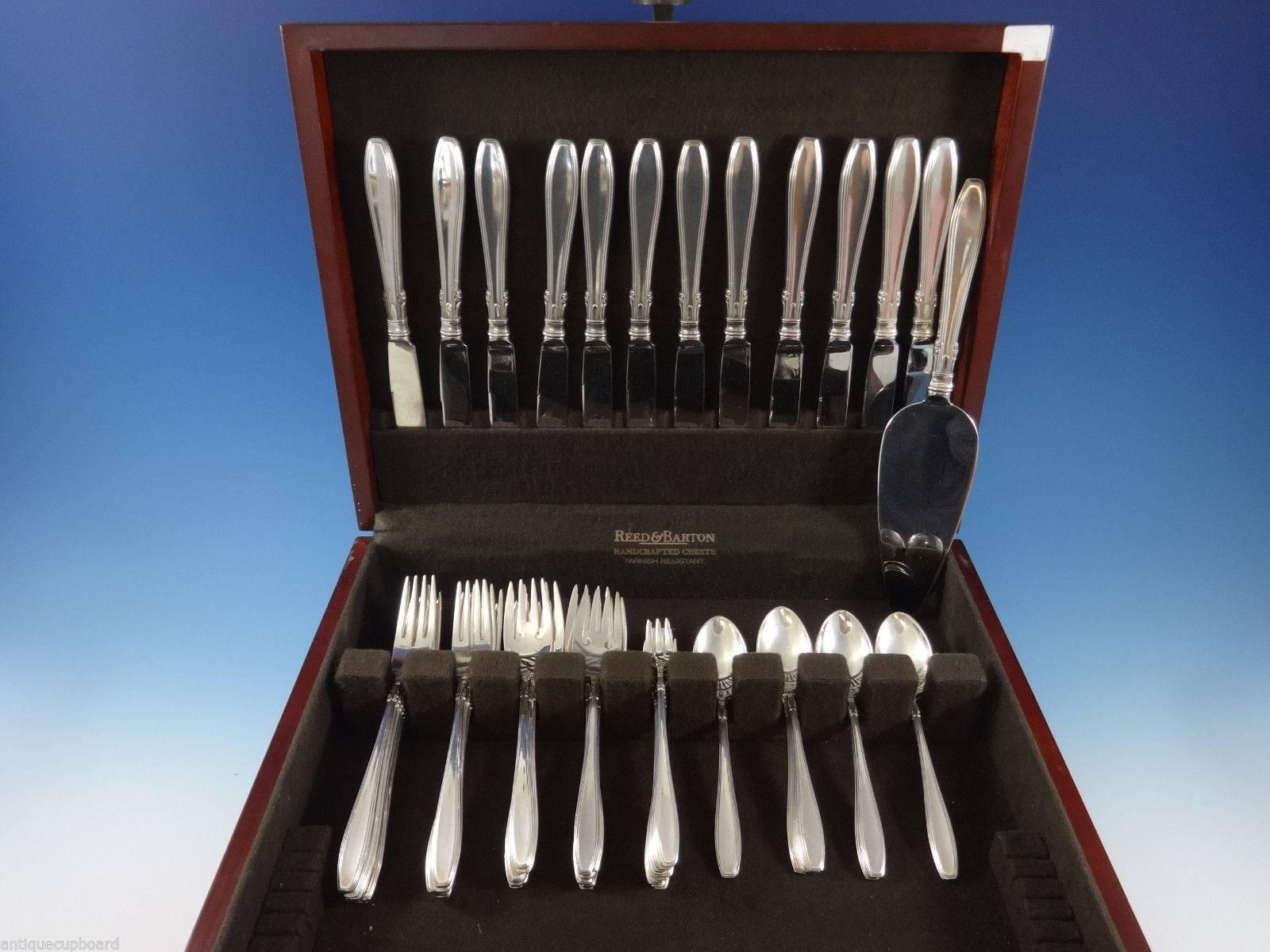 Art Deco Nocturne by Gorham Sterling Silver Flatware Service for 12 Set 93 Pieces For Sale