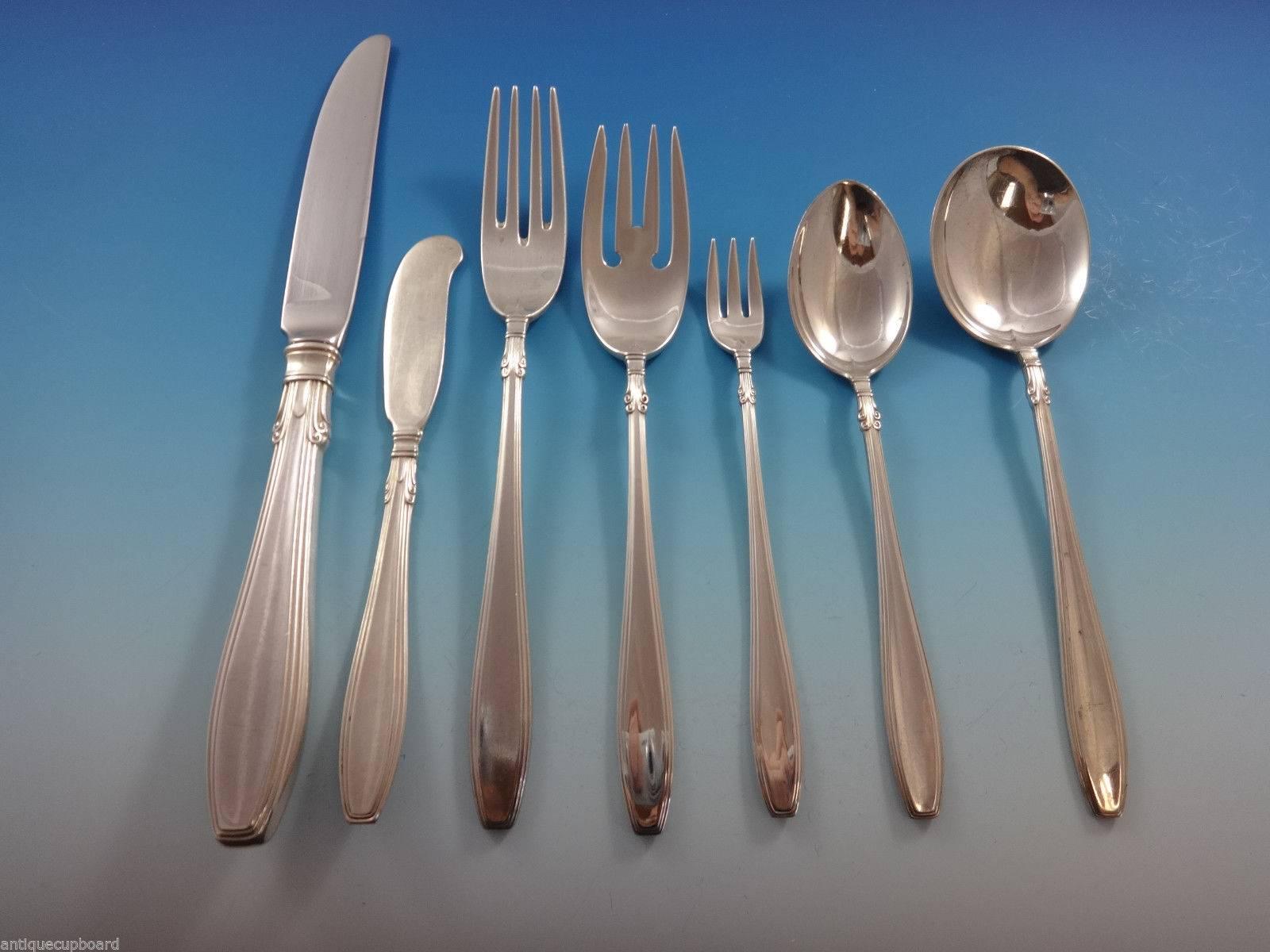 American Nocturne by Gorham Sterling Silver Flatware Service for 12 Set 93 Pieces For Sale