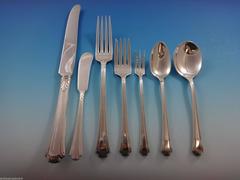 Georgian Colonial by Wallace Sterling Silver Dinner Flatware Set Service 63 Pcs