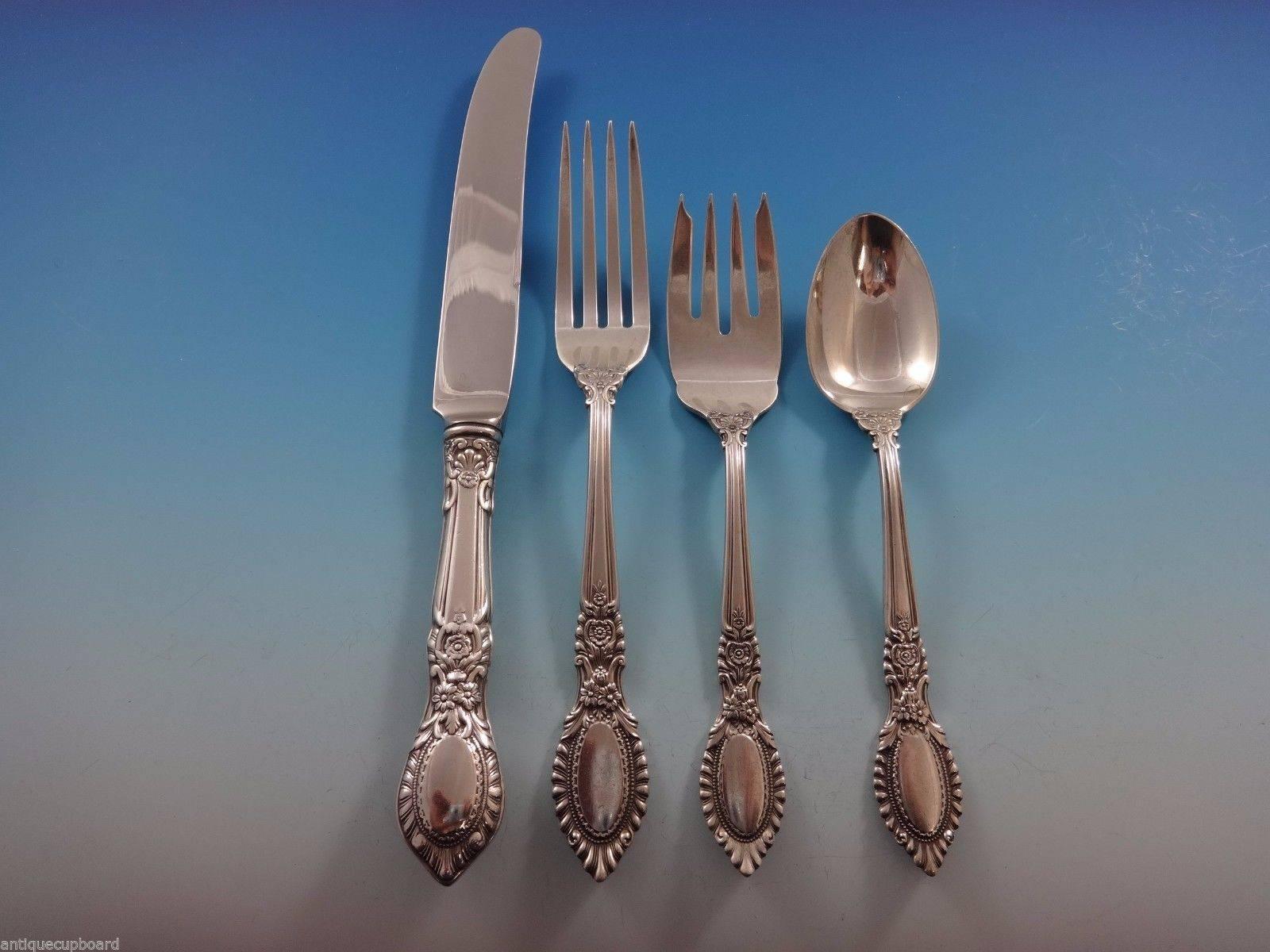 Guildhall by Reed & Barton Sterling Silver Flatware Set for Eight Service 51 Pcs In Excellent Condition In Big Bend, WI