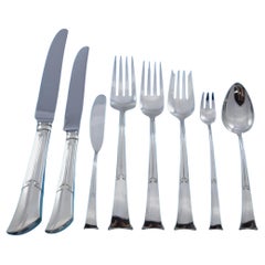 Linenfold by Tiffany and Co. Sterling Silver Flatware Service 8 Set 71 pc Dinner