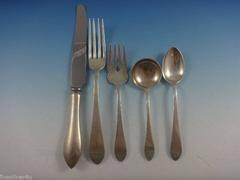 Pointed Antique by R&B/D&H Sterling Silver Flatware Dinner Set Service 65 Pcs