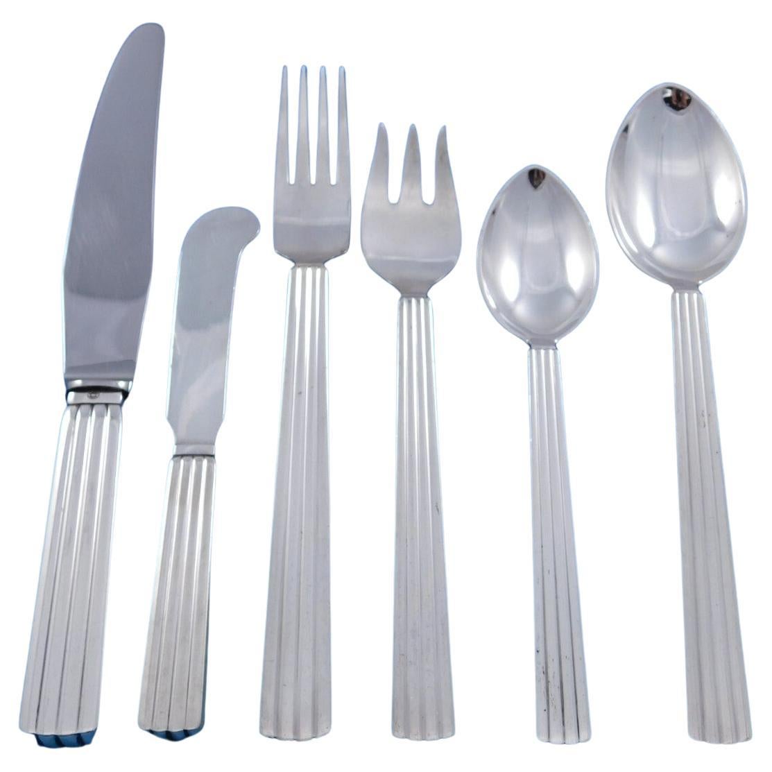 Bernadotte by Georg Jensen Sterling Silver Flatware Set Service 36 pcs Dinner