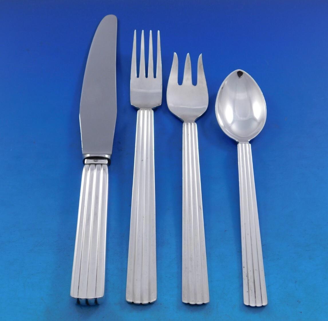 Argento 925 Bernadotte by Georg Jensen Set di posate in argento sterling Servizio da 36 pezzi Cena in vendita