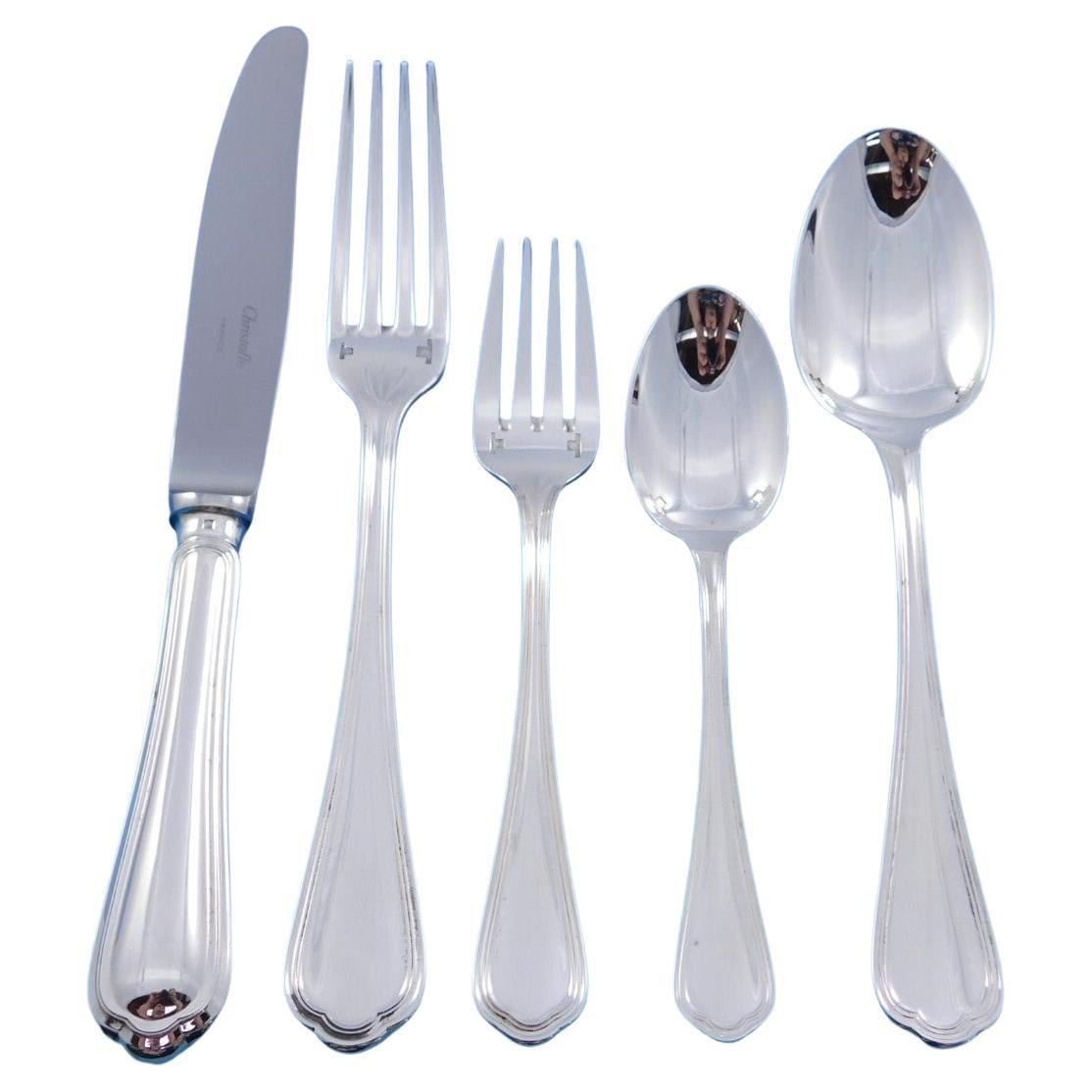 Spatours by Christofle Silverplate Flatware Service 8 Dinner Set 40 pcs Unused For Sale