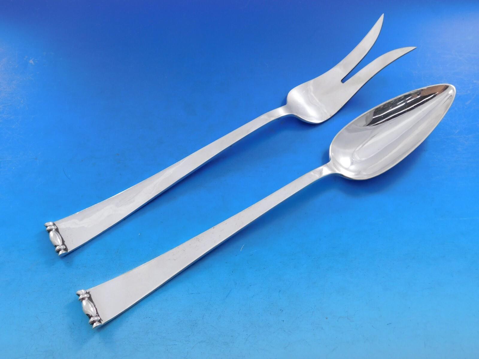 20th Century Modern Georgian by Allan Adler Sterling Silver Flatware Set Service 57 pc Dinner For Sale
