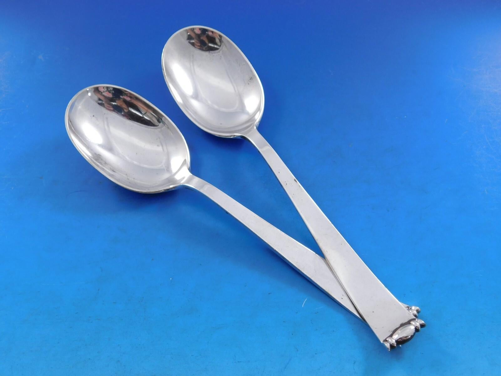 Modern Georgian by Allan Adler Sterling Silver Flatware Set Service 57 pc Dinner For Sale 1