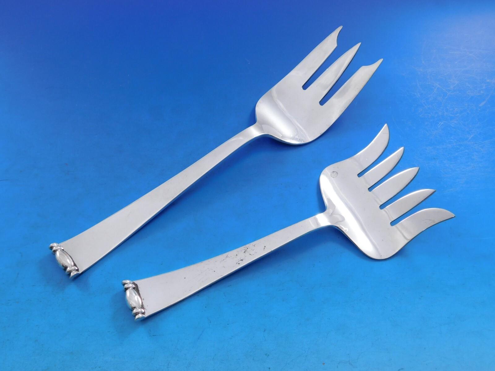 Modern Georgian by Allan Adler Sterling Silver Flatware Set Service 57 pc Dinner For Sale 2
