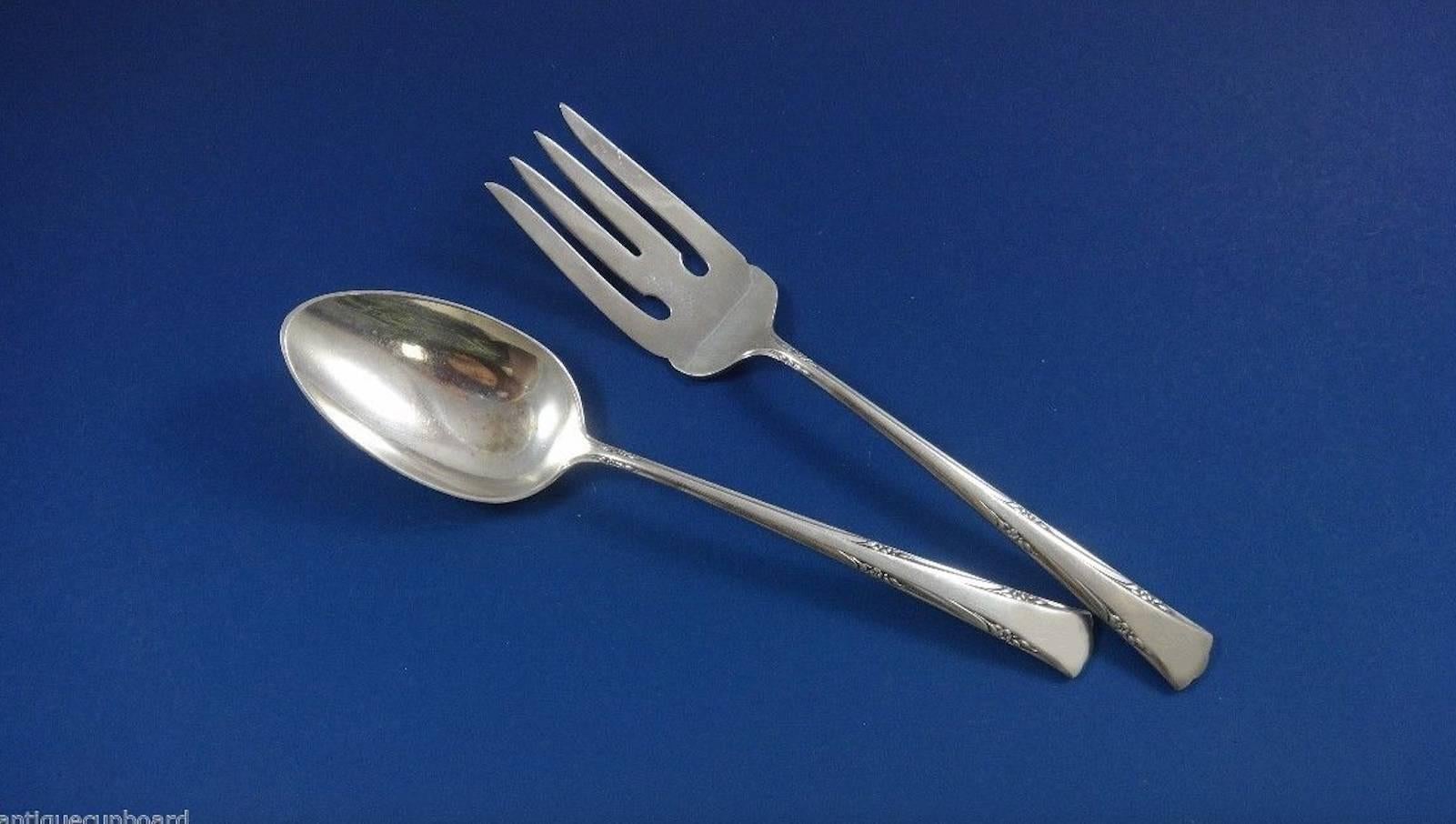 Mid-20th Century Greenbrier by Gorham Sterling Silver Flatware Set for Eight Service Dinner Size For Sale