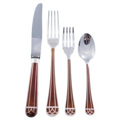 Talisman Sienna Brown Christofle Silverplate Flatware Service Set 60 pcs Dinner