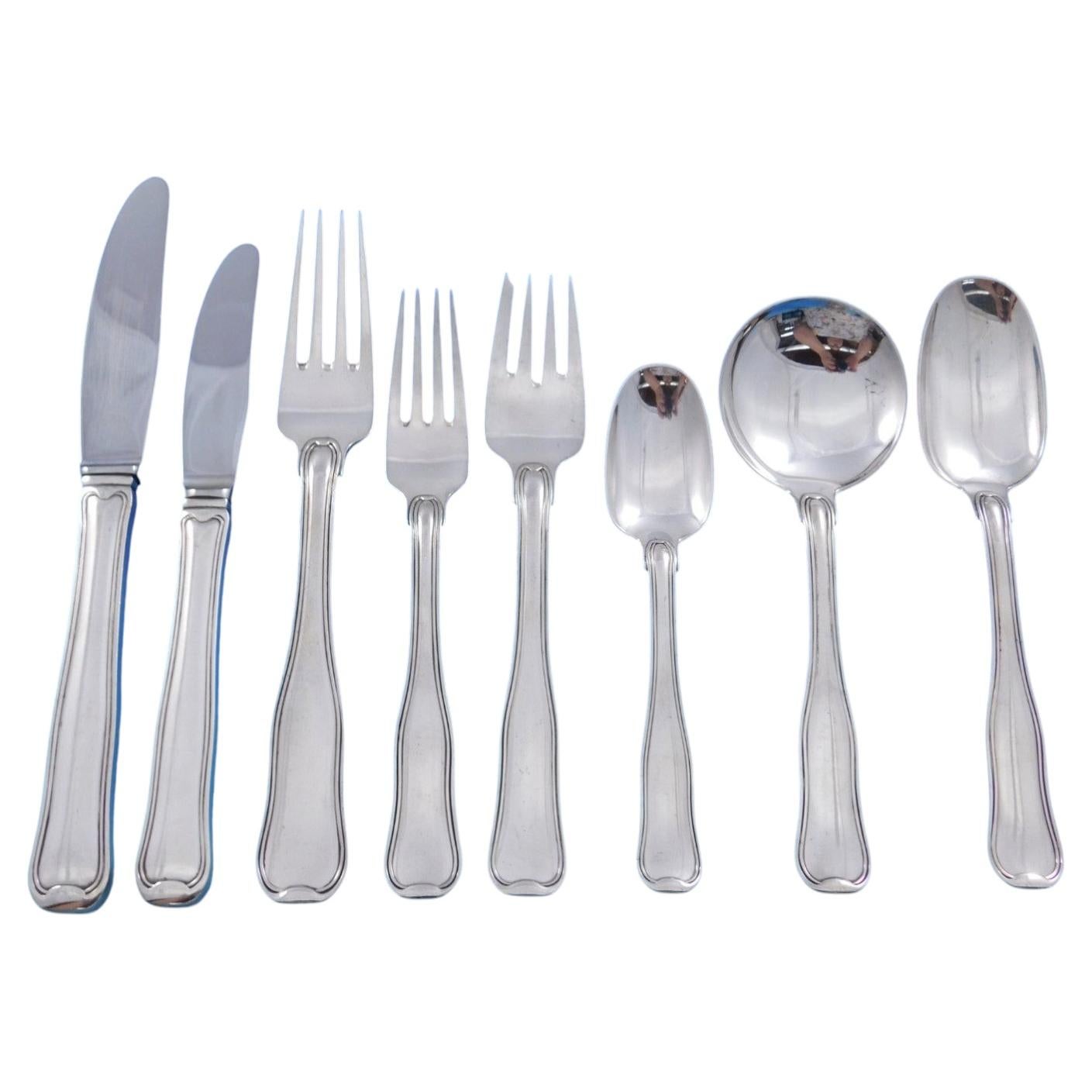 Old Danish by Georg Jensen Sterling Silver Flatware Set 12 Service 102 pc Dinner