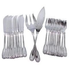Coquille by Societe Anonyme Argental French Silverplate Fish Set 25 pieces