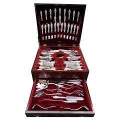 Lily by Whiting Sterling Silver Flatware Set 12 Service 228 pcs in Chest Dinner