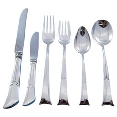 Linenfold by Tiffany and Co Sterling Silver Flatware Set 6 Service 37 pieces
