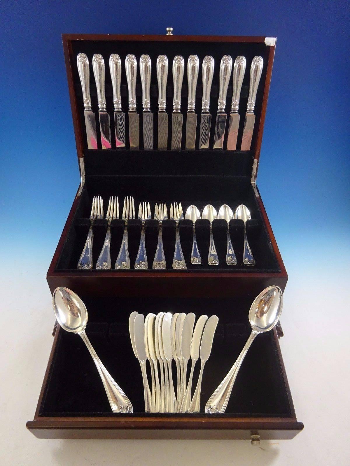 Designed with an eye for balance and proportion, each piece of Tiffany & Co. flatware is a masterpiece of form and function.

Colonial by Tiffany & Co. sterling silver flatware set of 62 pieces. Great Starter set! This set includes:

12 knives,