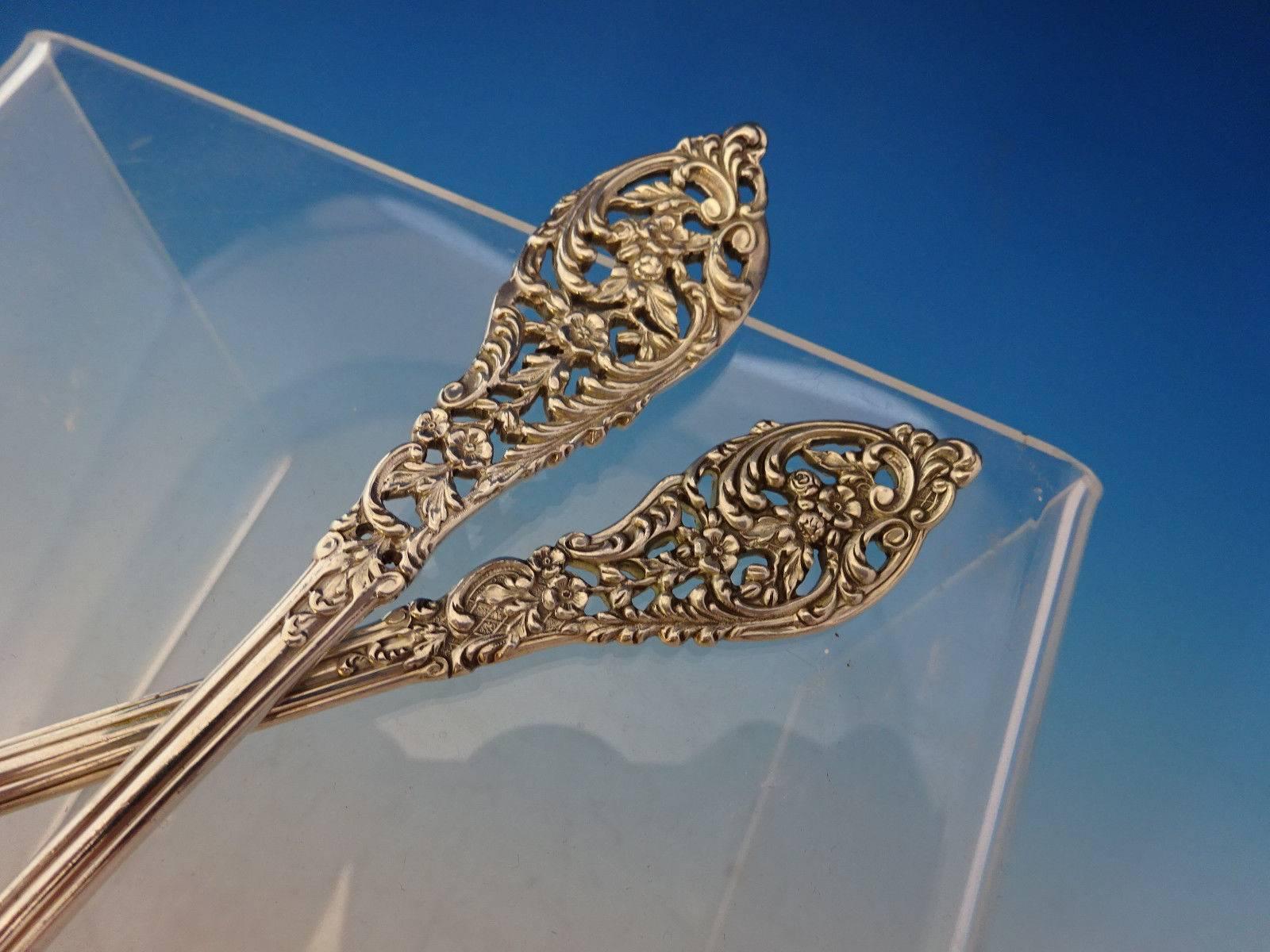 19th Century Trianon Pierced by Dominick and Haff Sterling Silver Flatware Service Set 48 Pc