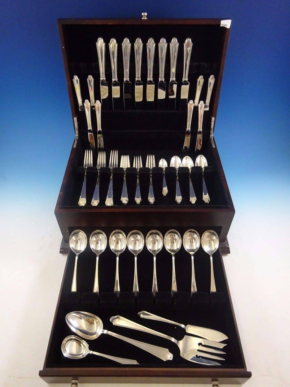 Lovely Minuet by International sterling silver flatware set of 60 pieces. This set includes:

Eight knives, 9