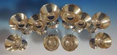 Woodside Sterling Silver Grapes & Leaves Wine Cup Set 10-Piece 1940s Hollowware