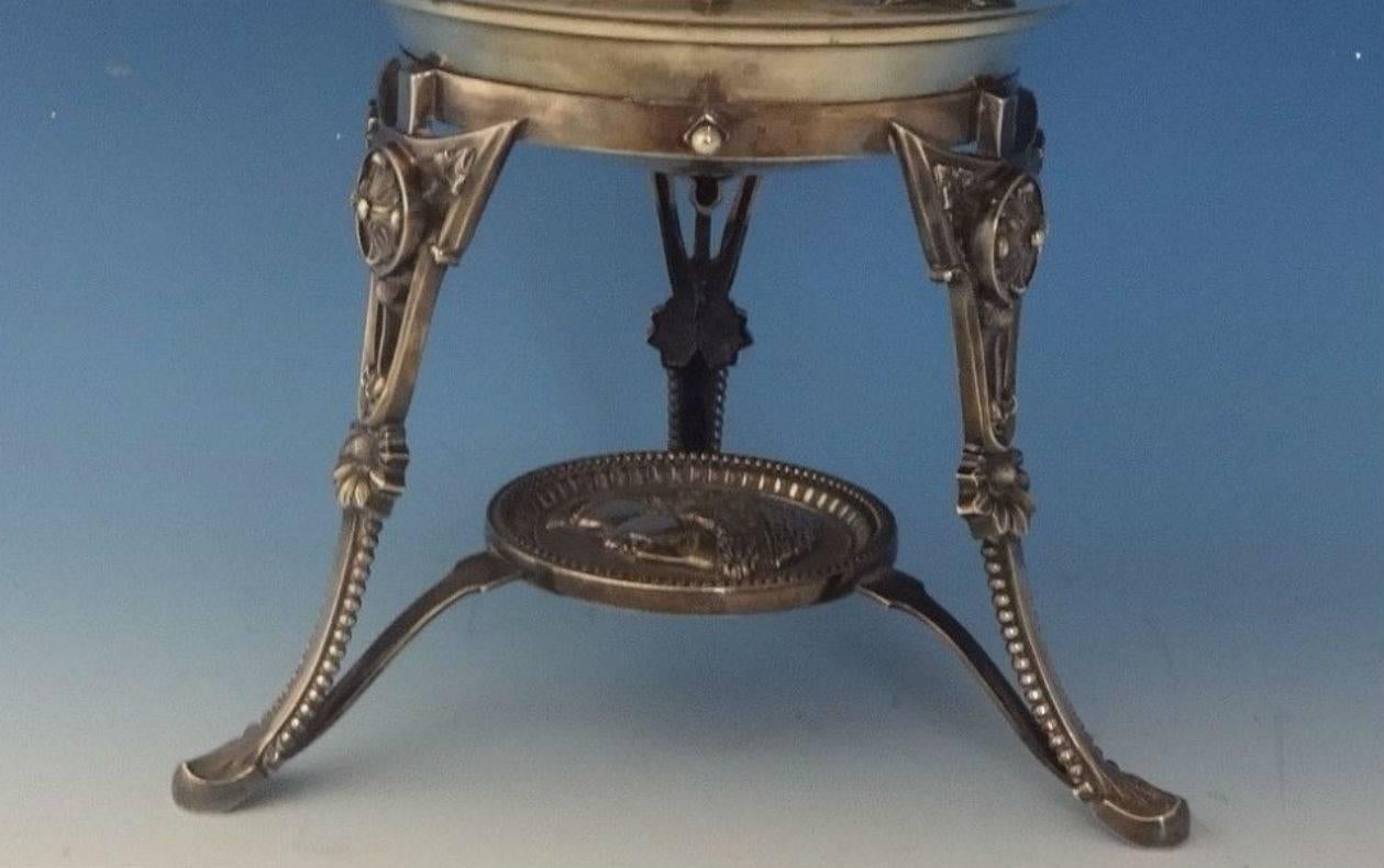 Sterling Silver Medallion Wood and Hughes Sterling Compote Centerpiece Lady's Head Hollowware