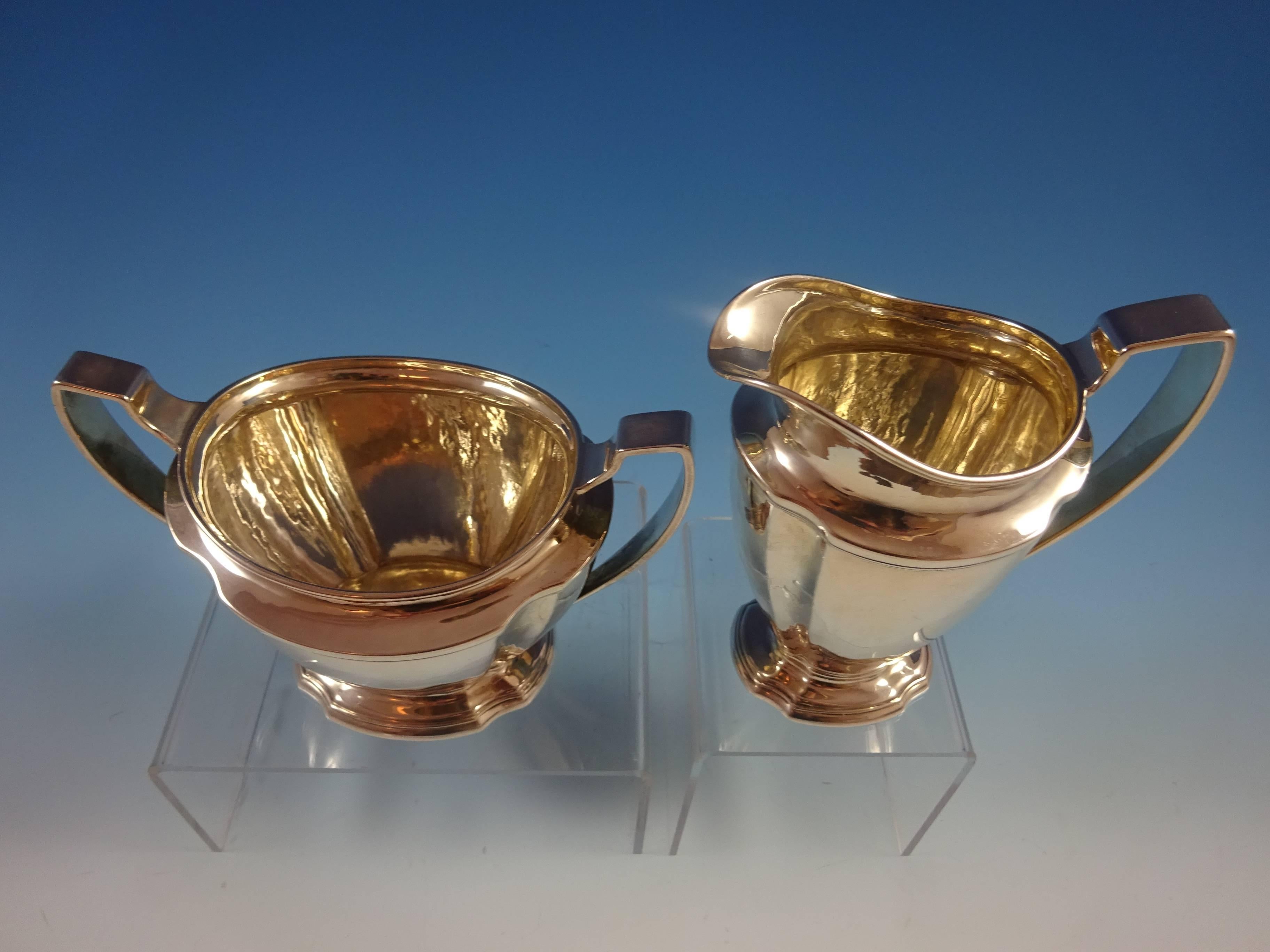 Windham by Tiffany and Co.

Windham by Tiffany and Co sterling silver sugar and creamer two-piece set. Both pieces are marked with #17861-1849 with date mark for 1907-47. The sugar bowl measures 3 3/4