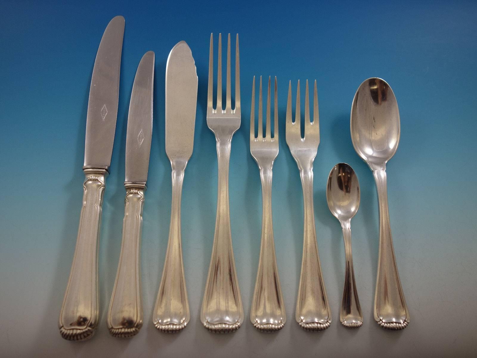 Service de couverts en argent 800 Milano Aka Baguette by Ricci 152 pièces Excellent état - En vente à Big Bend, WI