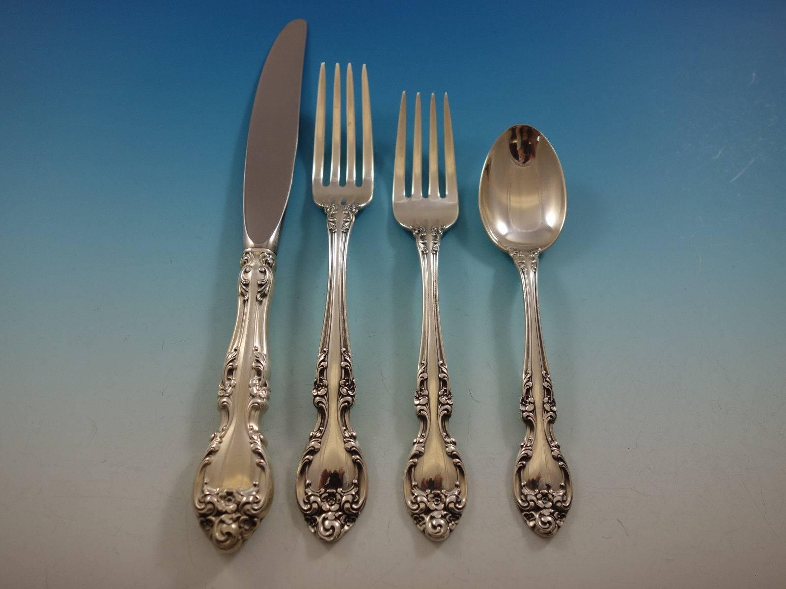 Melrose by Gorham Sterling Silver Flatware Set For 12 Service 48 Pieces In Excellent Condition For Sale In Big Bend, WI