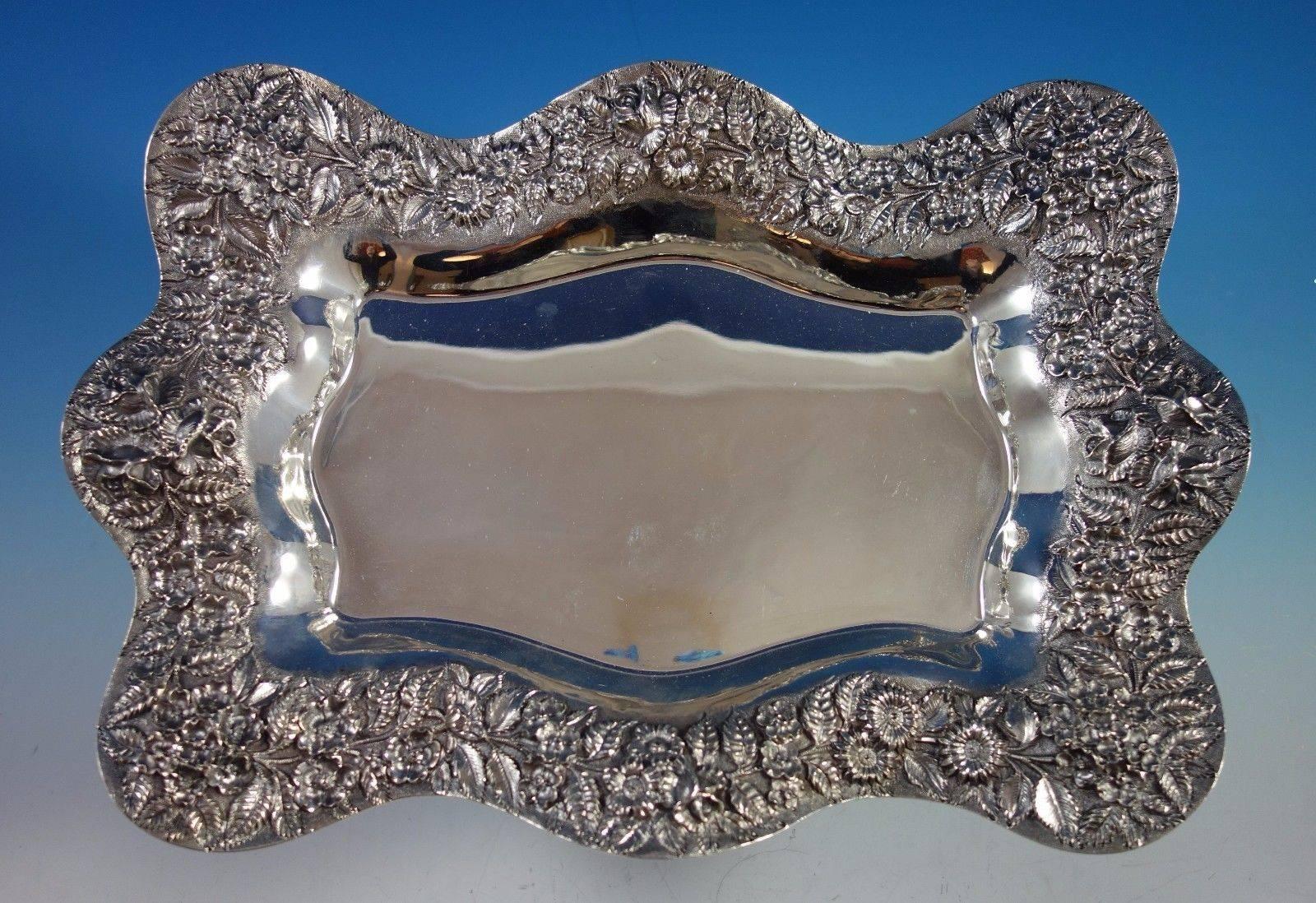 Baltimore Rose by Schofield Sterling Silver Platter with Wavy Edge, Marked #1480 1