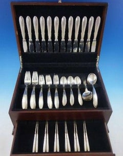 Stromlinie by A. Dragsted Danish Sterling Silver Flatware Set for 12 Rare 72 Pcs