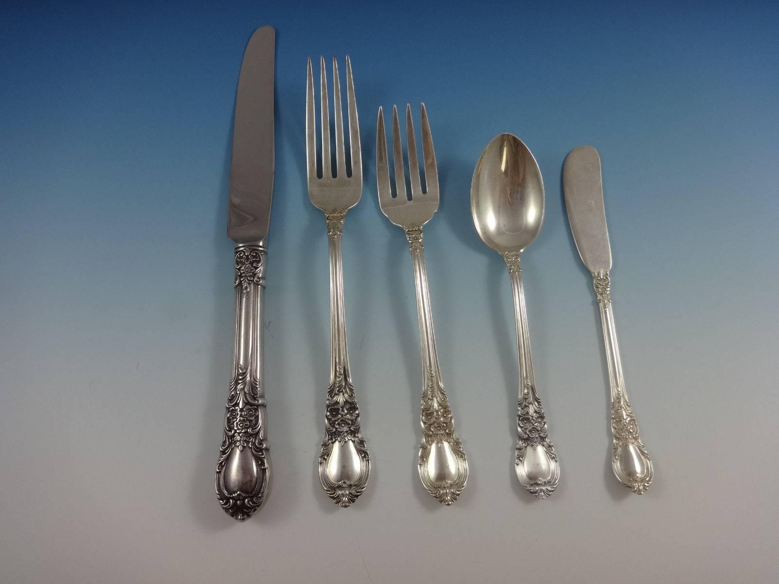 American Victorian by Lunt Sterling Silver Flatware Set Eight Service 47 Pieces For Sale 6