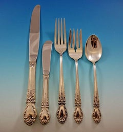 Brocade by International Sterling Silver Flatware Set Service 65 Pieces