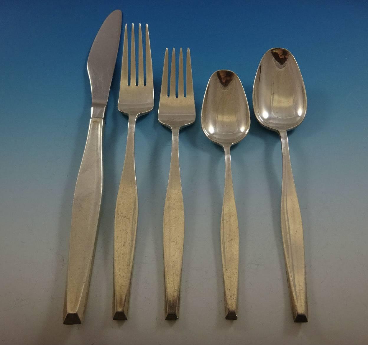 Classique by Gorham Sterling Silver Flatware Set Service 103 Pieces Modernism In Excellent Condition For Sale In Big Bend, WI