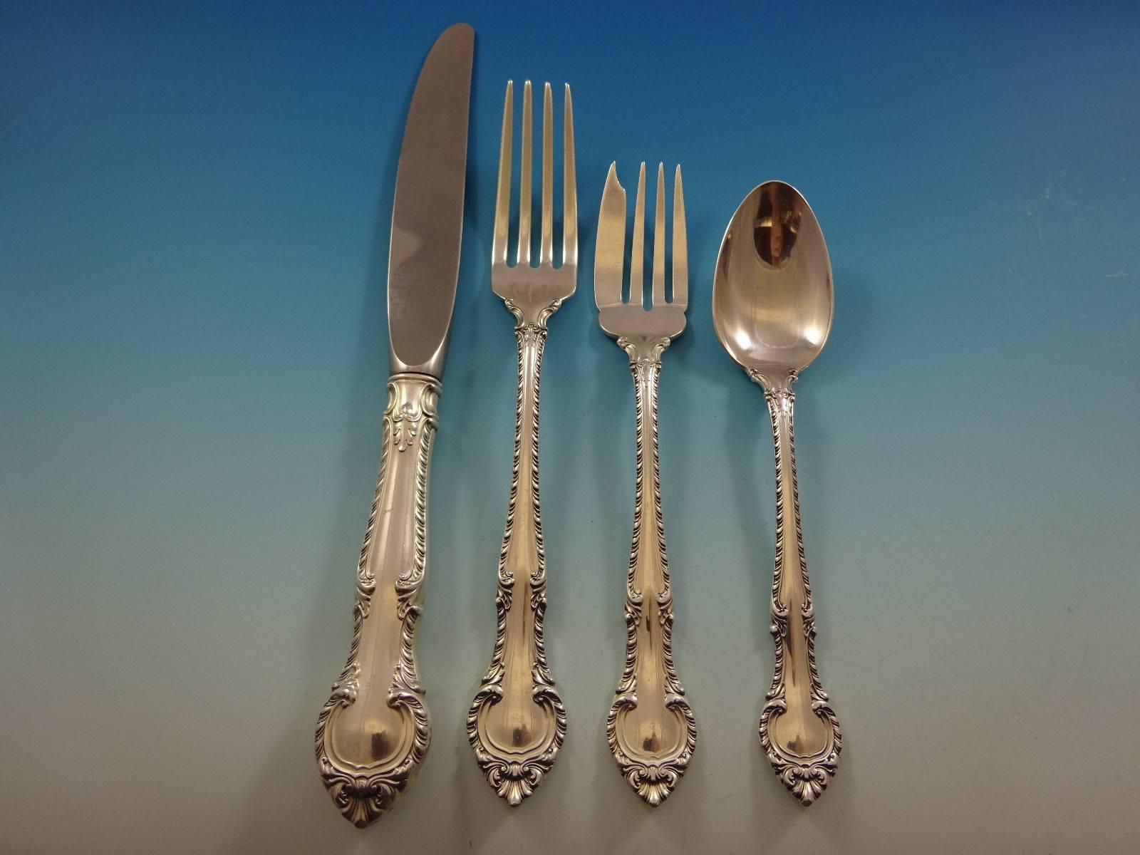 Service de couverts en argent sterling anglais Gadroon par Gorham, 86 pièces Excellent état - En vente à Big Bend, WI
