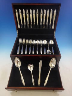 Ensemble de couverts en argent sterling pour 12 personnes 64 pièces Eternal Rose par Alvin