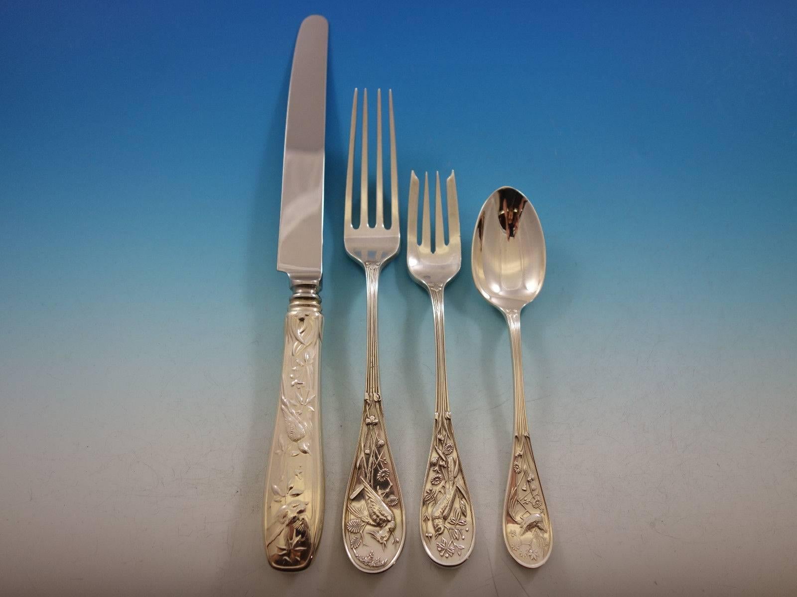 Audubon by Tiffany & Co Sterling Silver Flatware Set 12 Service 60 Pieces Dinner In Excellent Condition In Big Bend, WI