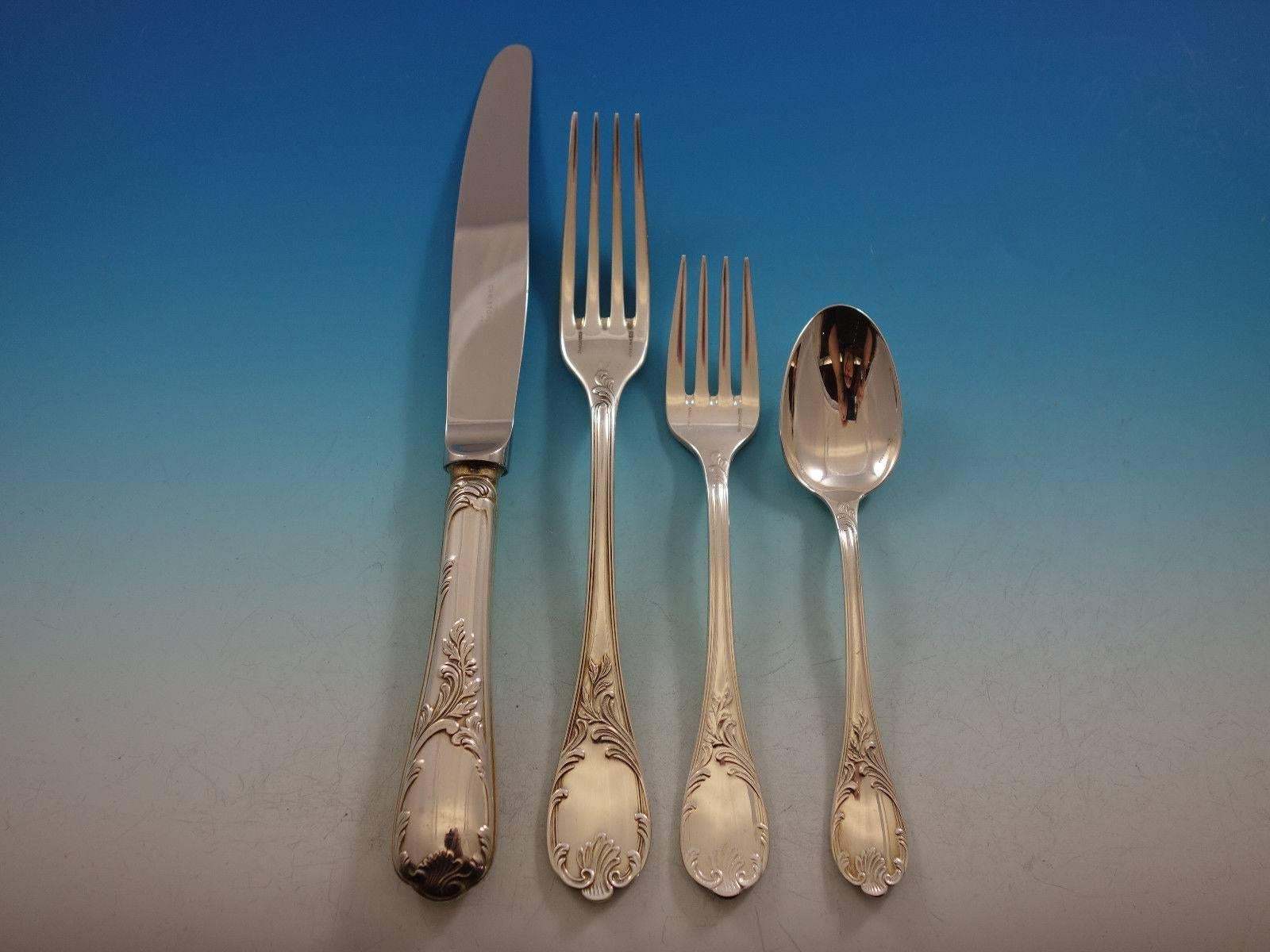 Marly by Christofle France Sterling Silver Flatware Set Service 20 Pcs Dinner In Excellent Condition In Big Bend, WI