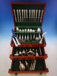 Savoy by Buccellati Italy Sterling Silver Dinner Flatware Set 12 Service 122 Pcs